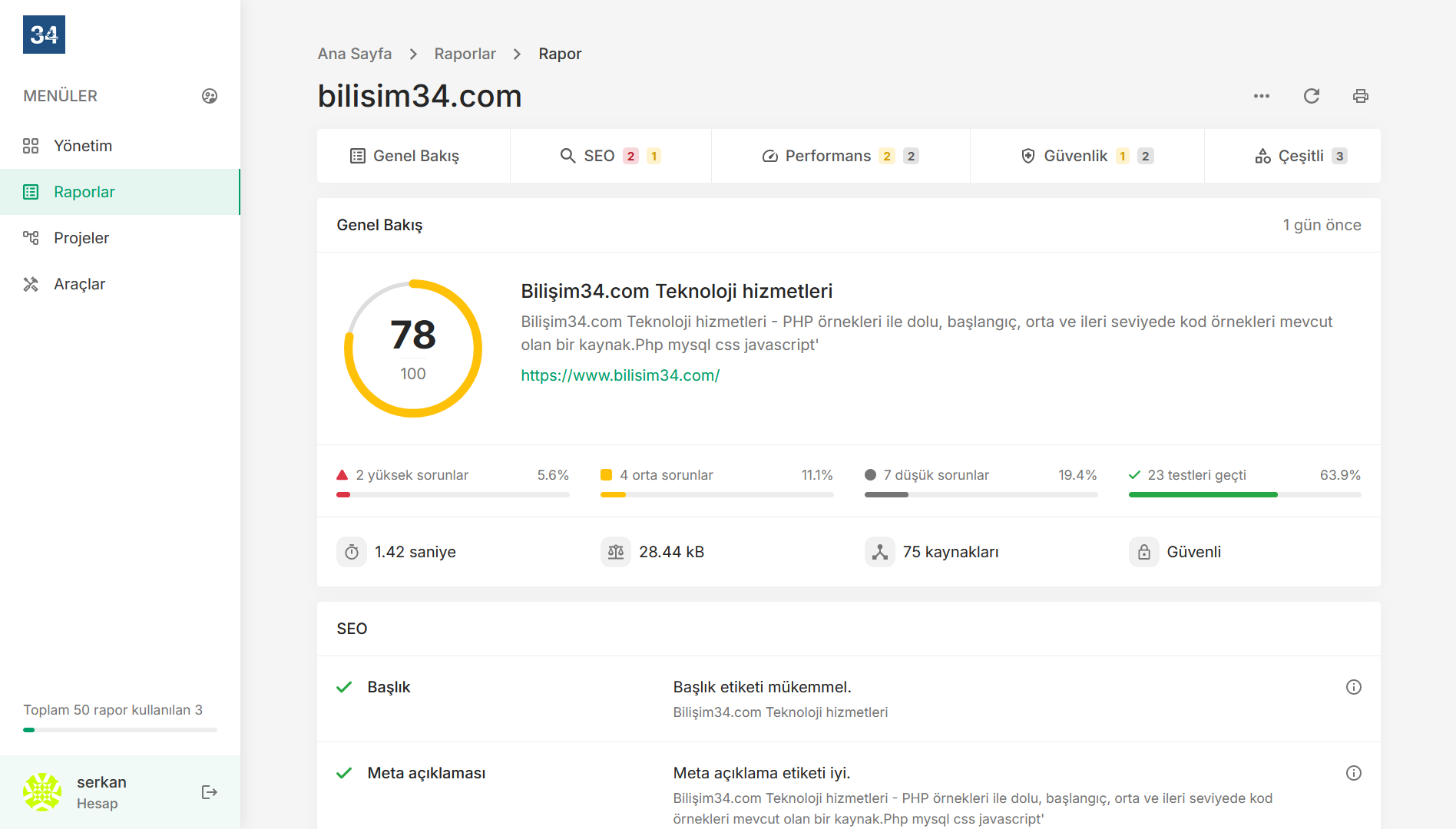Ücretsiz SEO Analiz Aracı - Bilisim34 SeoTools